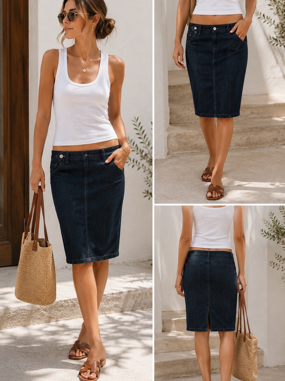 GAP Stretch Dark Wash Denim Pencil Skirt Size 1